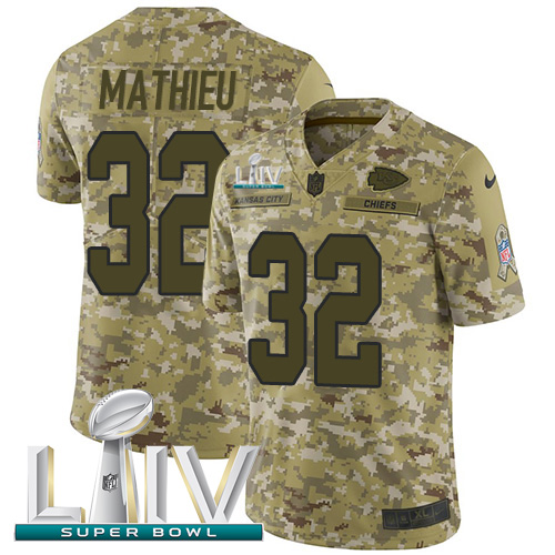 Nike Chiefs #32 Tyrann Mathieu Camo Super Bowl LIV 2020 Youth Stitched NFL Limited 2018 Salute To Service Jersey Nike Chiefs #32 Tyrann Mathieu Camo Super Bowl LIV 2020 Youth Stitched NFL Limited 2018 Salute To Service Jersey
