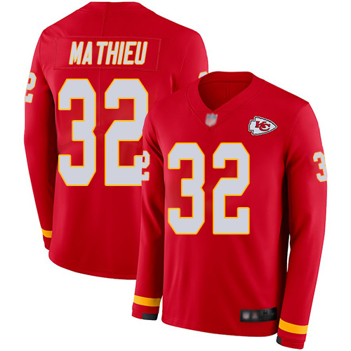 Nike Chiefs #32 Tyrann Mathieu Red Team Color Youth Stitched NFL Limited Therma Long Sleeve Jersey Nike Chiefs #32 Tyrann Mathieu Red Team Color Youth Stitched NFL Limited Therma Long Sleeve Jersey