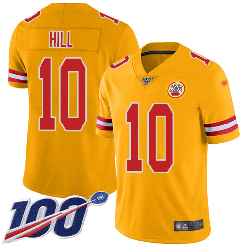 Nike Chiefs #10 Tyreek Hill Gold Youth Stitched NFL Limited Inverted Legend 100th Season Jersey Nike Chiefs #10 Tyreek Hill Gold Youth Stitched NFL Limited Inverted Legend 100th Season Jersey