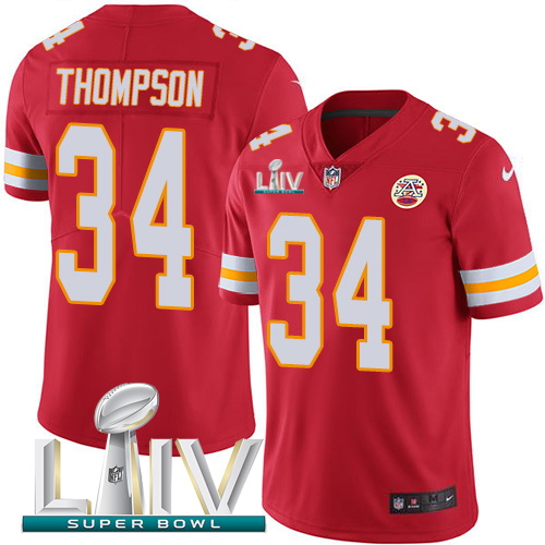 Nike Chiefs #34 Darwin Thompson Red Super Bowl LIV 2020 Team Color Youth Stitched NFL Vapor Untouchable Limited Jersey Nike Chiefs #34 Darwin Thompson Red Super Bowl LIV 2020 Team Color Youth Stitched NFL Vapor Untouchable Limited Jersey