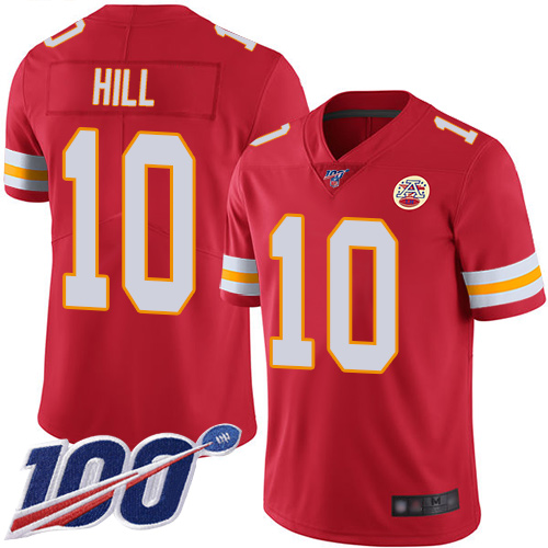 Nike Chiefs #10 Tyreek Hill Red Team Color Youth Stitched NFL 100th Season Vapor Limited Jersey Nike Chiefs #10 Tyreek Hill Red Team Color Youth Stitched NFL 100th Season Vapor Limited Jersey