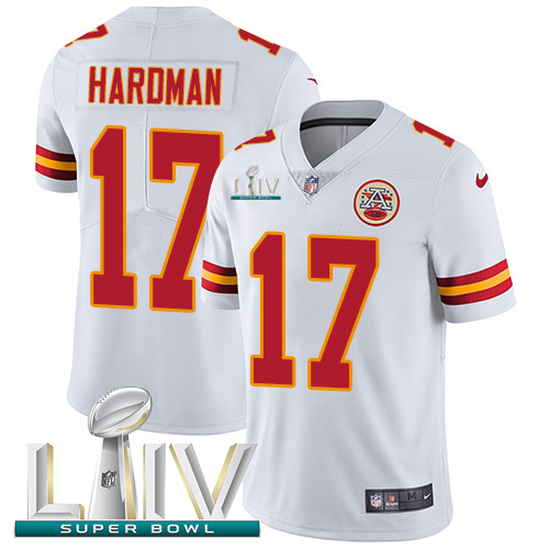 Nike Chiefs #17 Mecole Hardman White Super Bowl LIV 2020 Youth Stitched NFL Vapor Untouchable Limited Jersey Nike Chiefs #17 Mecole Hardman White Super Bowl LIV 2020 Youth Stitched NFL Vapor Untouchable Limited Jersey