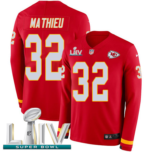 Nike Chiefs #32 Tyrann Mathieu Red Super Bowl LIV 2020 Team Color Youth Stitched NFL Limited Therma Long Sleeve Jersey Nike Chiefs #32 Tyrann Mathieu Red Super Bowl LIV 2020 Team Color Youth Stitched NFL Limited Therma Long Sleeve Jersey