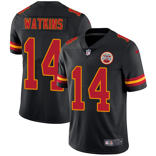 Nike Chiefs #14 Sammy Watkins Black Youth Stitched NFL Limited Rush Jersey Nike Chiefs #14 Sammy Watkins Black Youth Stitched NFL Limited Rush Jersey