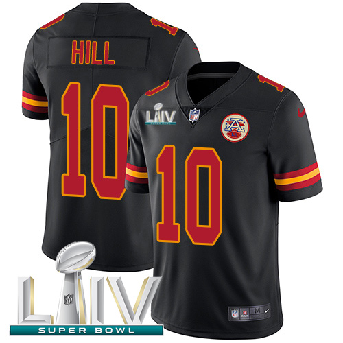 Nike Chiefs #10 Tyreek Hill Black Super Bowl LIV 2020 Youth Stitched NFL Limited Rush Jersey Nike Chiefs #10 Tyreek Hill Black Super Bowl LIV 2020 Youth Stitched NFL Limited Rush Jersey