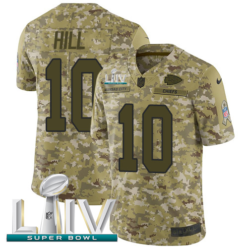 Nike Chiefs #10 Tyreek Hill Camo Super Bowl LIV 2020 Youth Stitched NFL Limited 2018 Salute To Service Jersey Nike Chiefs #10 Tyreek Hill Camo Super Bowl LIV 2020 Youth Stitched NFL Limited 2018 Salute To Service Jersey