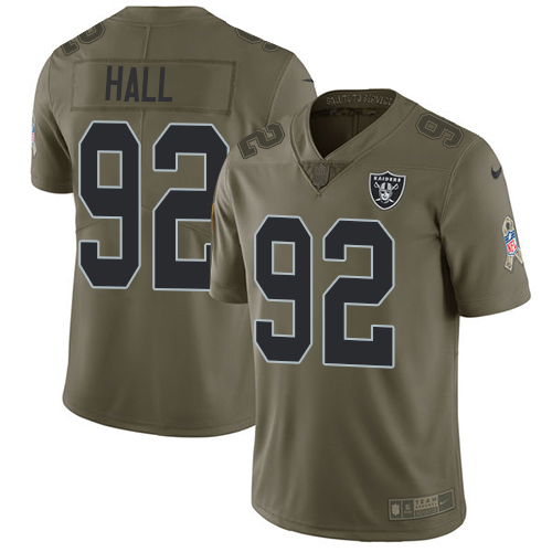 Nike Raiders #92 P.J. Hall Olive Youth Stitched NFL Limited 2017 Salute to Service Jersey Nike Raiders #92 P.J. Hall Olive Youth Stitched NFL Limited 2017 Salute to Service Jersey
