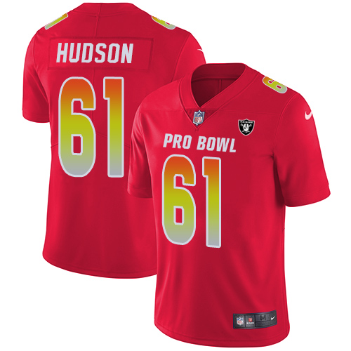 Nike Raiders #61 Rodney Hudson Red Youth Stitched NFL Limited AFC 2018 Pro Bowl Jersey Nike Raiders #61 Rodney Hudson Red Youth Stitched NFL Limited AFC 2018 Pro Bowl Jersey