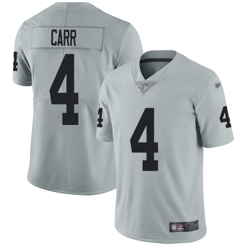 Nike Raiders #4 Derek Carr Silver Youth Stitched NFL Limited Inverted Legend Jersey Nike Raiders #4 Derek Carr Silver Youth Stitched NFL Limited Inverted Legend Jersey