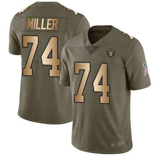 Nike Raiders #74 Kolton Miller Olive/Gold Youth Stitched NFL Limited 2017 Salute to Service Jersey Nike Raiders #74 Kolton Miller Olive/Gold Youth Stitched NFL Limited 2017 Salute to Service Jersey