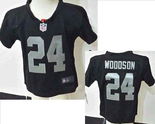 Toddler Nike Raiders #24 Charles Woodson Black Team Color Stitched NFL Elite Jersey Toddler Nike Raiders #24 Charles Woodson Black Team Color Stitched NFL Elite Jersey