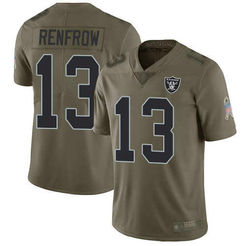 Nike Raiders #13 Hunter Renfrow Olive Youth Stitched NFL Limited 2017 Salute to Service Jersey Nike Raiders #13 Hunter Renfrow Olive Youth Stitched NFL Limited 2017 Salute to Service Jersey