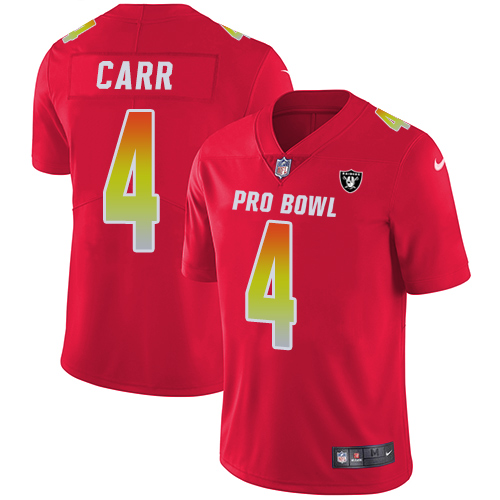 Nike Raiders #4 Derek Carr Red Youth Stitched NFL Limited AFC 2018 Pro Bowl Jersey Nike Raiders #4 Derek Carr Red Youth Stitched NFL Limited AFC 2018 Pro Bowl Jersey
