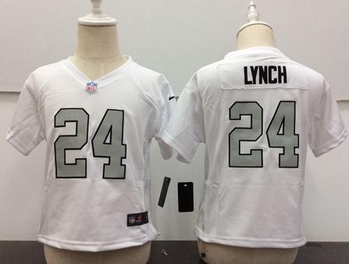 Toddler Nike Raiders #24 Marshawn Lynch White Rush Stitched NFL Elite Jersey Toddler Nike Raiders #24 Marshawn Lynch White Rush Stitched NFL Elite Jersey
