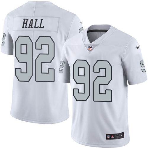 Nike Raiders #92 P.J. Hall White Youth Stitched NFL Limited Rush Jersey Nike Raiders #92 P.J. Hall White Youth Stitched NFL Limited Rush Jersey