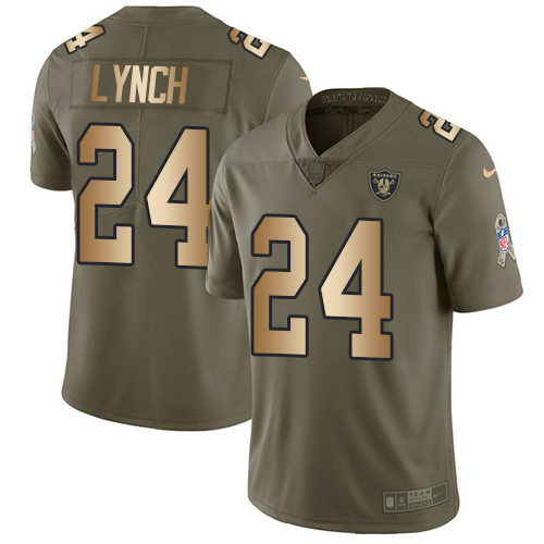 Nike Raiders #24 Marshawn Lynch Olive/Gold Youth Stitched NFL Limited 2017 Salute to Service Jersey Nike Raiders #24 Marshawn Lynch Olive/Gold Youth Stitched NFL Limited 2017 Salute to Service Jersey