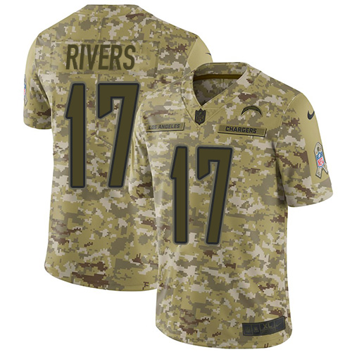 Nike Chargers #17 Philip Rivers Camo Youth Stitched NFL Limited 2018 Salute to Service Jersey Nike Chargers #17 Philip Rivers Camo Youth Stitched NFL Limited 2018 Salute to Service Jersey