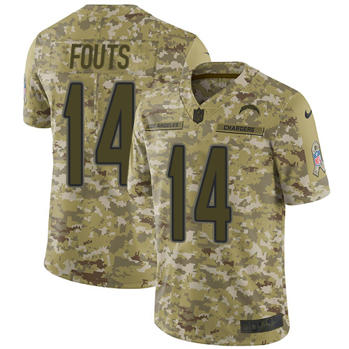 Nike Chargers #14 Dan Fouts Camo Youth Stitched NFL Limited 2018 Salute to Service Jersey Nike Chargers #14 Dan Fouts Camo Youth Stitched NFL Limited 2018 Salute to Service Jersey