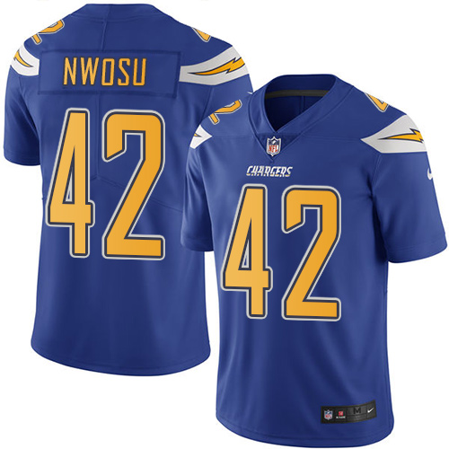 Nike Chargers #42 Uchenna Nwosu Electric Blue Youth Stitched NFL Limited Rush Jersey Nike Chargers #42 Uchenna Nwosu Electric Blue Youth Stitched NFL Limited Rush Jersey