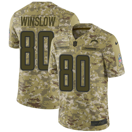Nike Chargers #80 Kellen Winslow Camo Youth Stitched NFL Limited 2018 Salute to Service Jersey Nike Chargers #80 Kellen Winslow Camo Youth Stitched NFL Limited 2018 Salute to Service Jersey