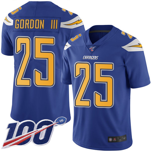 Nike Chargers #25 Melvin Gordon III Electric Blue Youth Stitched NFL Limited Rush 100th Season Jersey Nike Chargers #25 Melvin Gordon III Electric Blue Youth Stitched NFL Limited Rush 100th Season Jersey