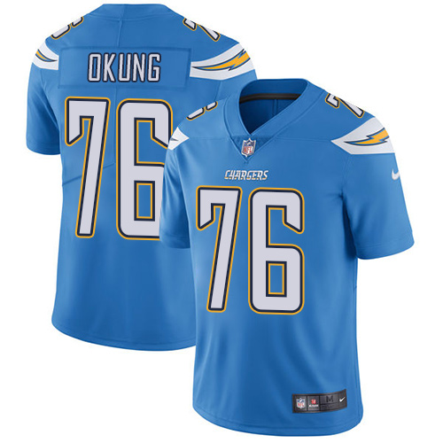 Nike Chargers #76 Russell Okung Electric Blue Alternate Youth Stitched NFL Vapor Untouchable Limited Jersey Nike Chargers #76 Russell Okung Electric Blue Alternate Youth Stitched NFL Vapor Untouchable Limited Jersey