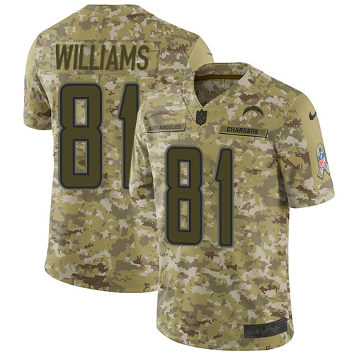 Nike Chargers #81 Mike Williams Camo Youth Stitched NFL Limited 2018 Salute to Service Jersey Nike Chargers #81 Mike Williams Camo Youth Stitched NFL Limited 2018 Salute to Service Jersey