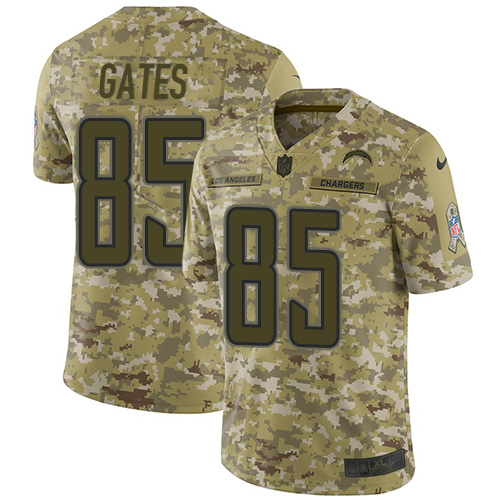 Nike Chargers #85 Antonio Gates Camo Youth Stitched NFL Limited 2018 Salute to Service Jersey Nike Chargers #85 Antonio Gates Camo Youth Stitched NFL Limited 2018 Salute to Service Jersey
