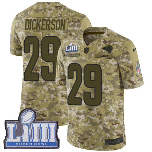 Nike Rams #29 Eric Dickerson Camo Super Bowl LIII Bound Youth Stitched NFL Limited 2018 Salute to Service Jersey Nike Rams #29 Eric Dickerson Camo Super Bowl LIII Bound Youth Stitched NFL Limited 2018 Salute to Service Jersey