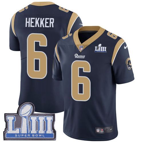 Nike Rams #6 Johnny Hekker Navy Blue Team Color Super Bowl LIII Bound Youth Stitched NFL Vapor Untouchable Limited Jersey Nike Rams #6 Johnny Hekker Navy Blue Team Color Super Bowl LIII Bound Youth Stitched NFL Vapor Untouchable Limited Jersey
