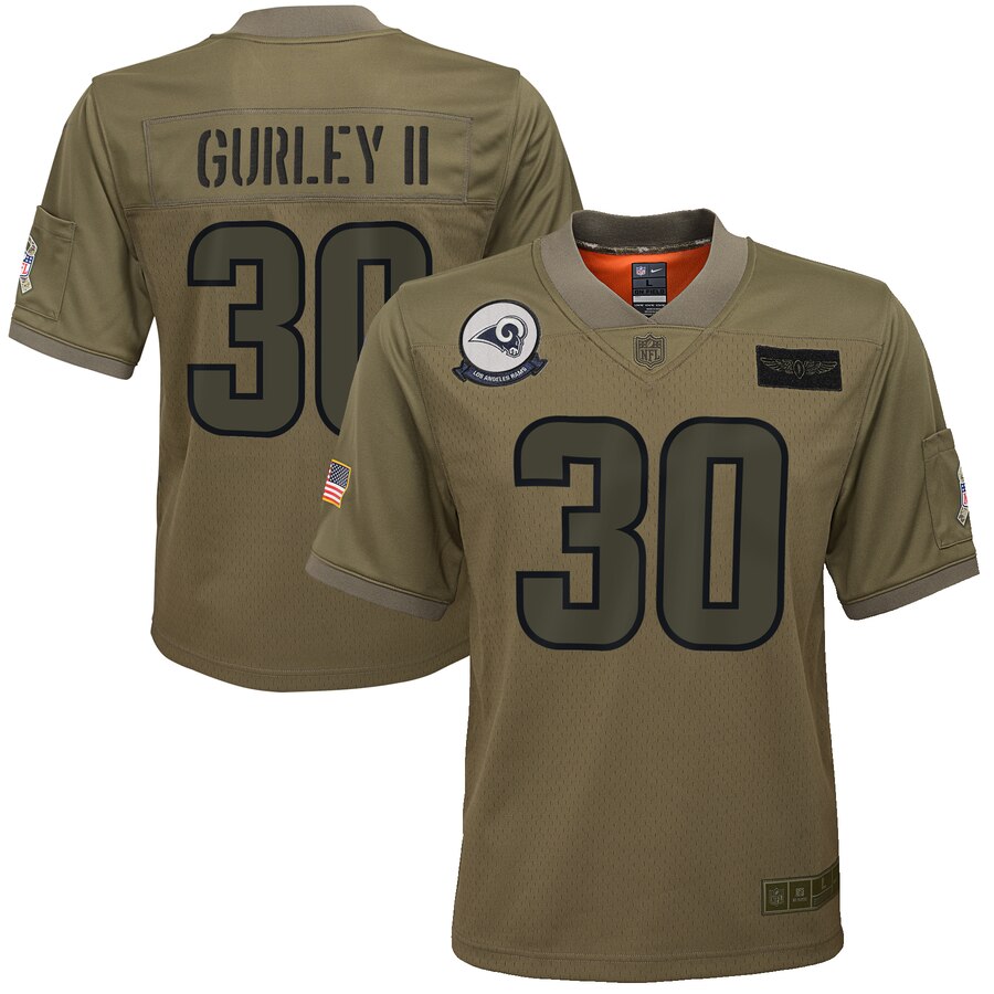 Youth Los Angeles Rams #30 Todd Gurley II Nike Camo 2019 Salute to Service Game Jersey Youth Los Angeles Rams #30 Todd Gurley II Nike Camo 2019 Salute to Service Game Jersey