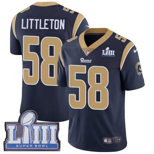 Nike Rams #58 Cory Littleton Navy Blue Team Color Super Bowl LIII Bound Youth Stitched NFL Vapor Untouchable Limited Jersey Nike Rams #58 Cory Littleton Navy Blue Team Color Super Bowl LIII Bound Youth Stitched NFL Vapor Untouchable Limited Jersey