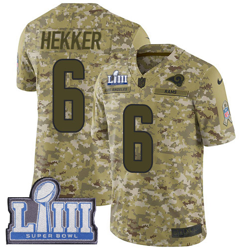 Nike Rams #6 Johnny Hekker Camo Super Bowl LIII Bound Youth Stitched NFL Limited 2018 Salute to Service Jersey Nike Rams #6 Johnny Hekker Camo Super Bowl LIII Bound Youth Stitched NFL Limited 2018 Salute to Service Jersey