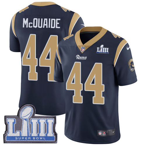 Nike Rams #44 Jacob McQuaide Navy Blue Team Color Super Bowl LIII Bound Youth Stitched NFL Vapor Untouchable Limited Jersey Nike Rams #44 Jacob McQuaide Navy Blue Team Color Super Bowl LIII Bound Youth Stitched NFL Vapor Untouchable Limited Jersey