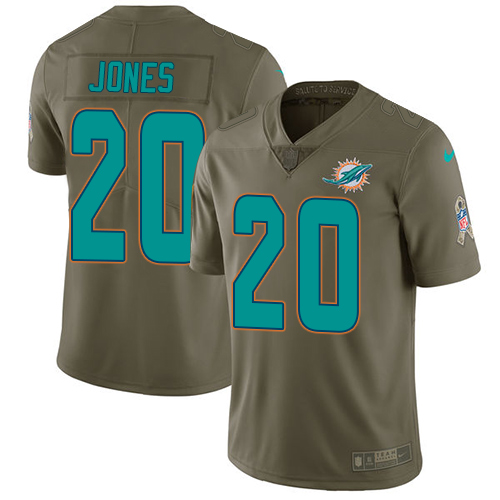 Nike Dolphins #20 Reshad Jones Olive Youth Stitched NFL Limited 2017 Salute to Service Jersey Nike Dolphins #20 Reshad Jones Olive Youth Stitched NFL Limited 2017 Salute to Service Jersey