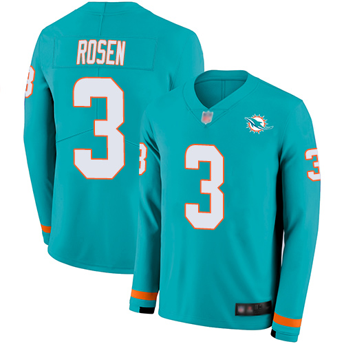 Nike Dolphins #3 Josh Rosen Aqua Green Team Color Youth Stitched NFL Limited Therma Long Sleeve Jersey Nike Dolphins #3 Josh Rosen Aqua Green Team Color Youth Stitched NFL Limited Therma Long Sleeve Jersey
