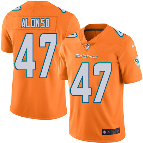 Nike Dolphins #47 Kiko Alonso Orange Youth Stitched NFL Limited Rush Jersey Nike Dolphins #47 Kiko Alonso Orange Youth Stitched NFL Limited Rush Jersey