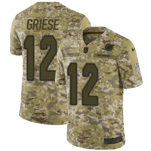 Nike Dolphins #12 Bob Griese Camo Youth Stitched NFL Limited 2018 Salute to Service Jersey Nike Dolphins #12 Bob Griese Camo Youth Stitched NFL Limited 2018 Salute to Service Jersey