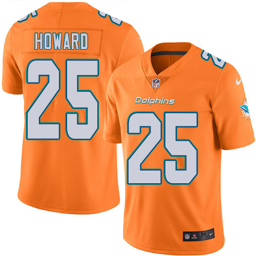Nike Dolphins #25 Xavien Howard Orange Youth Stitched NFL Limited Rush Jersey Nike Dolphins #25 Xavien Howard Orange Youth Stitched NFL Limited Rush Jersey