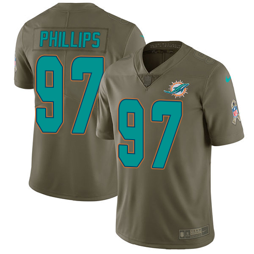Nike Dolphins #97 Jordan Phillips Olive Youth Stitched NFL Limited 2017 Salute to Service Jersey Nike Dolphins #97 Jordan Phillips Olive Youth Stitched NFL Limited 2017 Salute to Service Jersey