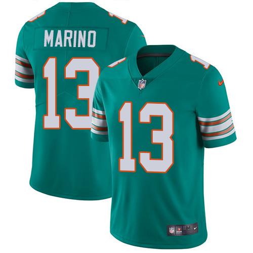 Nike Dolphins #13 Dan Marino Aqua Green Alternate Youth Stitched NFL Vapor Untouchable Limited Jersey Nike Dolphins #13 Dan Marino Aqua Green Alternate Youth Stitched NFL Vapor Untouchable Limited Jersey