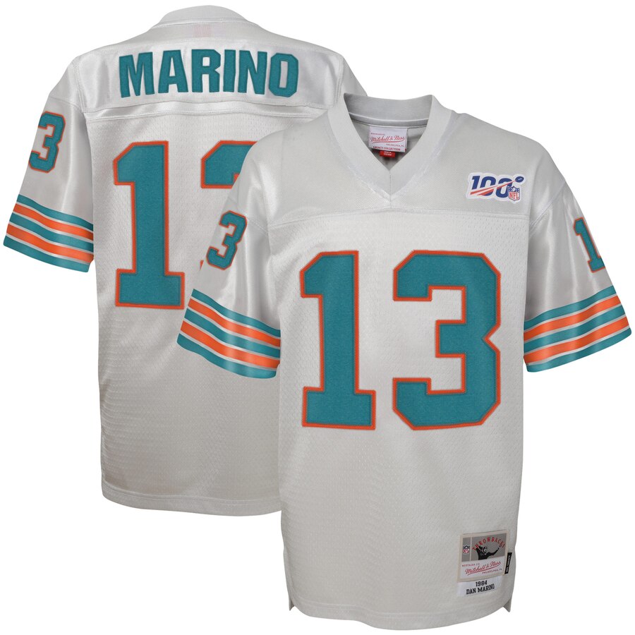 Youth Miami Dolphins #13 Dan Marino Mitchell & Ness Platinum NFL 100 Retired Player Legacy Jersey Youth Miami Dolphins #13 Dan Marino Mitchell & Ness Platinum NFL 100 Retired Player Legacy Jersey