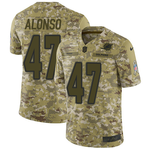 Nike Dolphins #47 Kiko Alonso Camo Youth Stitched NFL Limited 2018 Salute to Service Jersey Nike Dolphins #47 Kiko Alonso Camo Youth Stitched NFL Limited 2018 Salute to Service Jersey