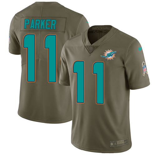 Nike Dolphins #11 DeVante Parker Olive Youth Stitched NFL Limited 2017 Salute to Service Jersey Nike Dolphins #11 DeVante Parker Olive Youth Stitched NFL Limited 2017 Salute to Service Jersey