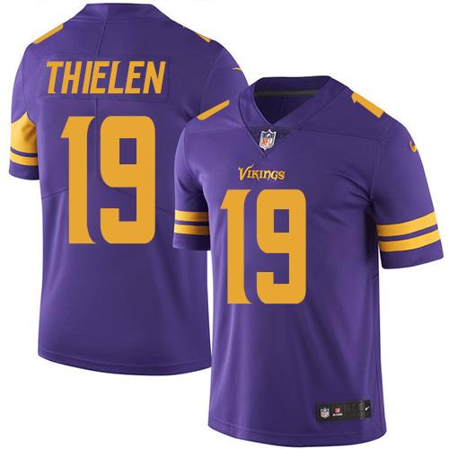 Nike Vikings #19 Adam Thielen Purple Youth Stitched NFL Limited Rush Jersey Nike Vikings #19 Adam Thielen Purple Youth Stitched NFL Limited Rush Jersey