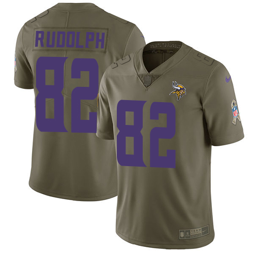 Nike Vikings #82 Kyle Rudolph Olive Youth Stitched NFL Limited 2017 Salute to Service Jersey Nike Vikings #82 Kyle Rudolph Olive Youth Stitched NFL Limited 2017 Salute to Service Jersey