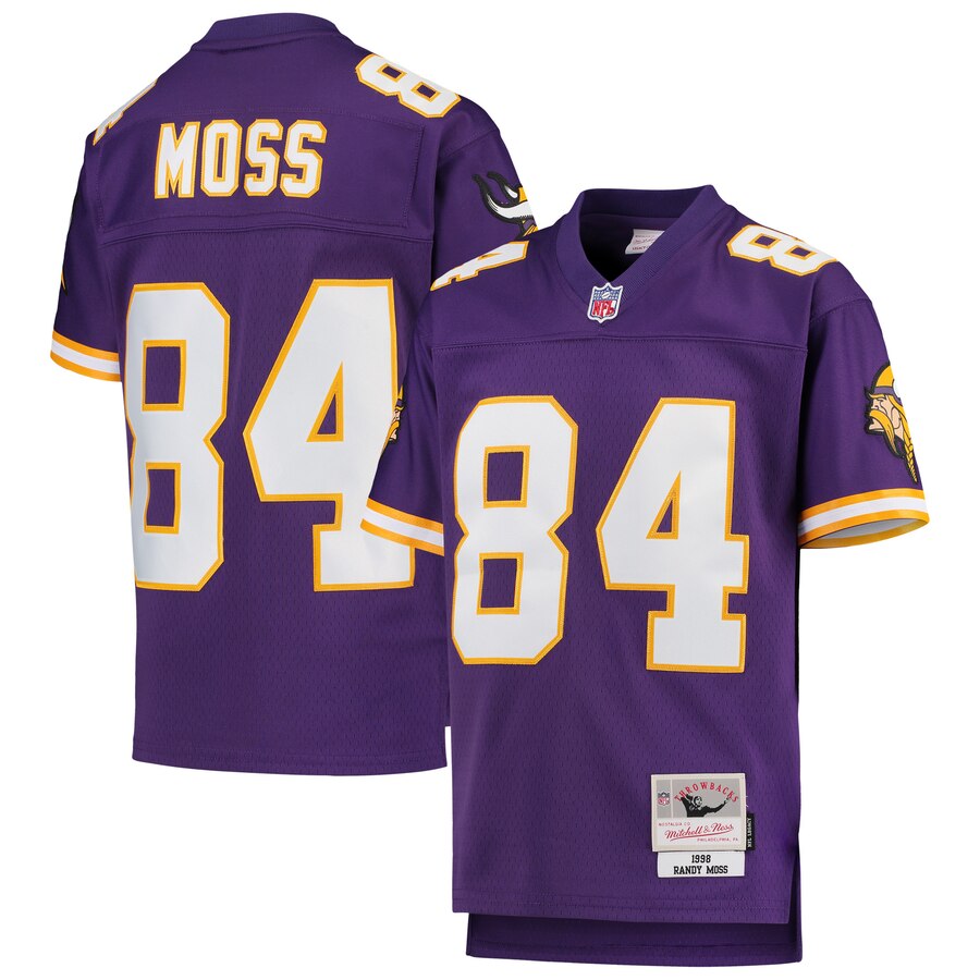 Youth Minnesota Vikings #84 Randy Moss Mitchell & Ness Purple 1998 Legacy Retired Player Jersey Youth Minnesota Vikings #84 Randy Moss Mitchell & Ness Purple 1998 Legacy Retired Player Jersey