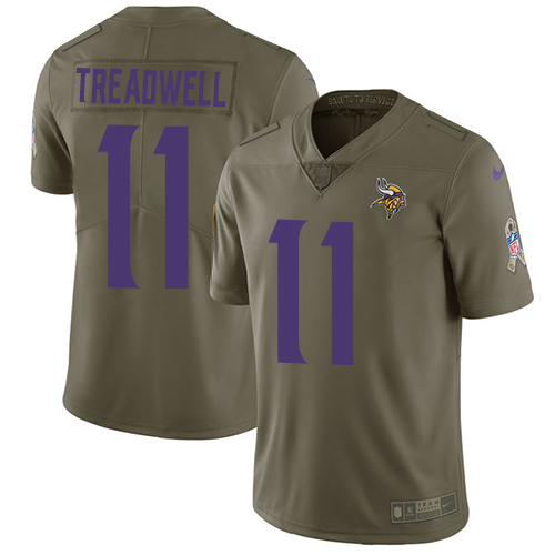 Nike Vikings #11 Laquon Treadwell Olive Youth Stitched NFL Limited 2017 Salute to Service Jersey Nike Vikings #11 Laquon Treadwell Olive Youth Stitched NFL Limited 2017 Salute to Service Jersey