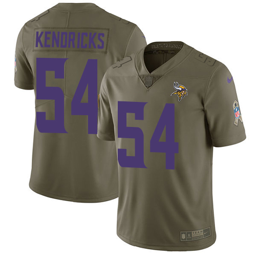 Nike Vikings #54 Eric Kendricks Olive Youth Stitched NFL Limited 2017 Salute to Service Jersey Nike Vikings #54 Eric Kendricks Olive Youth Stitched NFL Limited 2017 Salute to Service Jersey