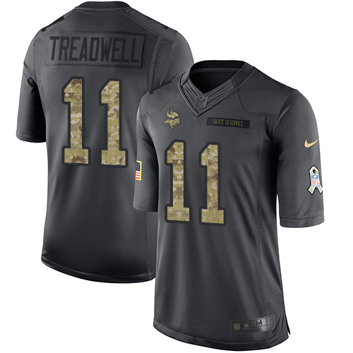Nike Vikings #11 Laquon Treadwell Black Youth Stitched NFL Limited 2016 Salute To Service Jersey Nike Vikings #11 Laquon Treadwell Black Youth Stitched NFL Limited 2016 Salute To Service Jersey